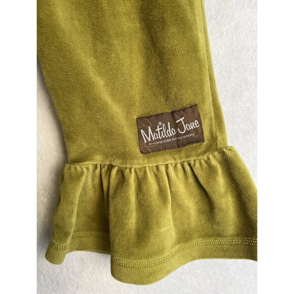 Matilda Jane size 2 Character Counts Green Velour‎ Pear Big Ruffles  EUC - Picture 3 of 11